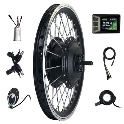 FONOBO Electric Bicycle Motor Kit 36V/48V - 250W/350W/500W, Waterproof Front Wheel E-Bike Conversion Kit with LCD Display(32km/h),36V/350W-27.5"