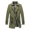 Maiyifu-GJ Men's Casual Double Breasted Trench Coat Casual Slim Windbreaker Jacket Winter Stylish Long Overcoat with Belt (Armygreen,6X-Large) view 1