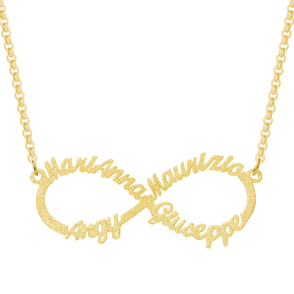 Kurafeel Infinity Name Necklace Custom Name Necklace Personalized Customize 1-6 Names for Women Mother Daughter Girls Sisters Family Friendship Necklaces in Stainless Steel/925 Sterling Sliver/Brass