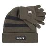 Hurley Boys One And Only Beanie Glove Winter Accessory Set, Olive, 8-20 US view 3