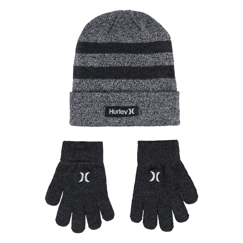 Hurley Boys One And Only Beanie Glove Winter Accessory Set, Grey, 8-20 US