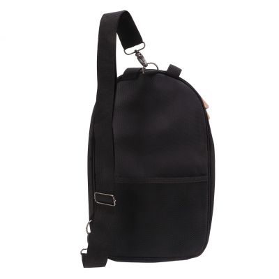Portable Camping Utensil Organizer Bag, Black Polyester Multi-Compartment Storage Pouch with Adjustable Strap for BBQ, Hiking, Beach, Picnic