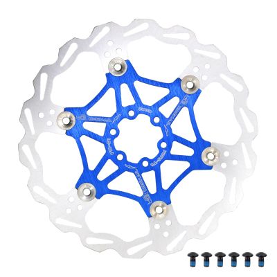 DJC Bike Brake Disc Rotor MTB Floating Brake Disc 160mm 180mm 203mm with 6 bolts Road Bike MTB BMX Steel Aluminum Brake Disc (3# blue, 203mm)