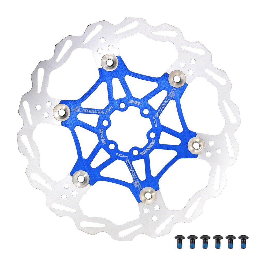 DJC Bike Brake Disc Rotor MTB Floating Brake Disc 160mm 180mm 203mm with 6 bolts Road Bike MTB BMX Steel Aluminum Brake Disc (3# blue, 203mm)
