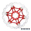 DJC Bike Brake Disc Rotor MTB Floating Brake Disc 160mm 180mm 203mm with 6 Bolts Road Bike MTB BMX Steel Aluminum Brake Disc (2# red, 180mm) view 1