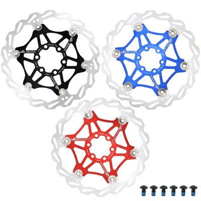 DJC Bike Brake Disc Rotor MTB Floating Brake Disc 160mm 180mm 203mm with 6 Bolts Road Bike MTB BMX Steel Aluminum Brake Disc (1# Black, 203mm)
