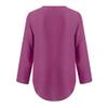 PBNBP Women's Cute Loose Fit Blouse Cuff Sleeve Solid Color V Neck Daily Tops Chiffon Half Zip Long Sleeve Summer Fall Shirts Blusas view 4