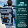 Engel BP25-LG Red 25 Quart Roll-Top High Performance Backpack Cooler Light Gray/Red view 4