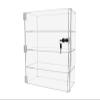 Marketing Holders Countertop Clear Acrylic Cabinet Free Standing Three Shelf 12" x 6" x 16" Locking Display Locker with Two Keys Retail Merchandise Showcase Storage Multi Level Cupboard view 1