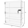 Marketing Holders Countertop Clear Acrylic Cabinet Free Standing Three Shelf 12" x 6" x 16" Locking Display Locker with Two Keys Retail Merchandise Showcase Storage Multi Level Cupboard view 2