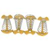 Aluminum Alloy Fishbone Tent Stakes with Spring Buckle, 4 Pack, Portable Wind Rope Anchor Camping Tent Pegs, 3.03x1.42 Inch view 1
