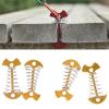 Aluminum Alloy Fishbone Tent Stakes with Spring Buckle, 4 Pack, Portable Wind Rope Anchor Camping Tent Pegs, 3.03x1.42 Inch view 3