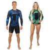 MAKO Spearguns Long Sleeve Camo Rash Guard with Chest Loading Pad | Spearfishing Dive Skin Shirt | XL | Blue view 1