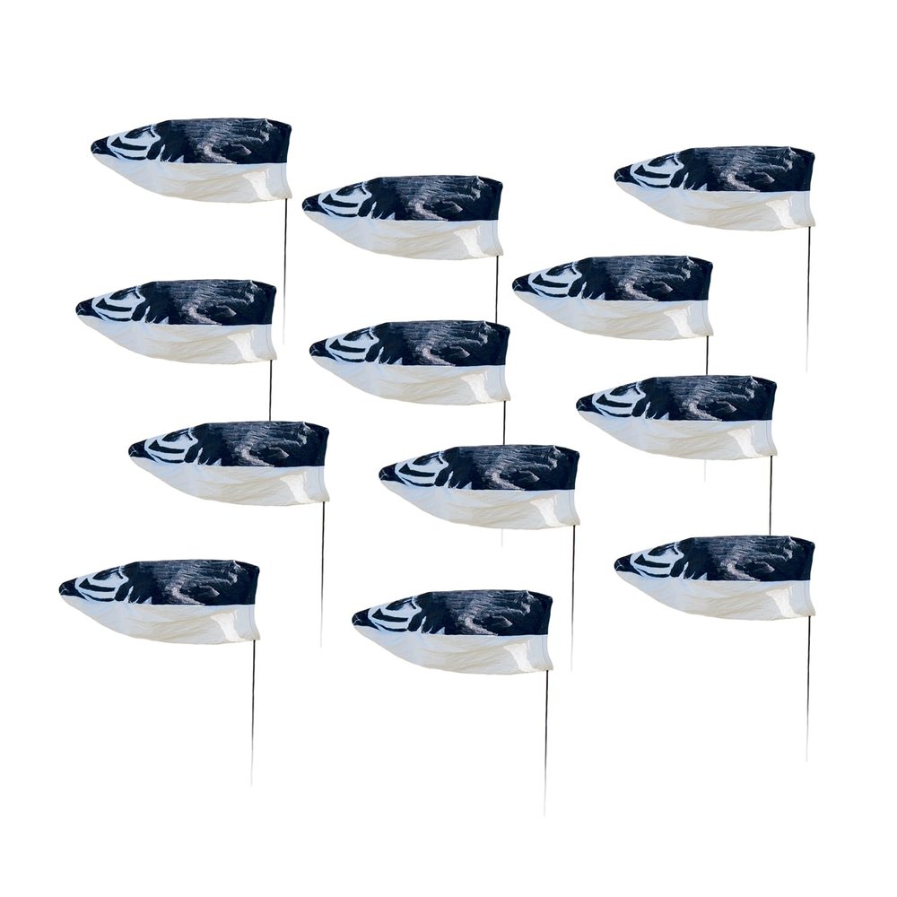 Avery GHG Pro-Grade Blue Goose Sock Decoys, 12-Pack | Durable Realistic Quick-Setup Hunting Windsock Decoy Set with Stable Ground Stakes, Resistant No-Glare Matte Bodies, 24" - Without Heads (77507)