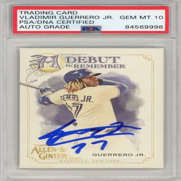 Vladimir Guerrero Jr 2020 Topps Allen & Ginter Autograph 27" Card #DTR-11 PSA/DNA 10