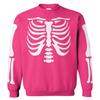 Tcombo Skeleton Outfit - Ribcage Bones Halloween Unisex Crewneck Sweatshirt (Pink, XX-Large) view 1