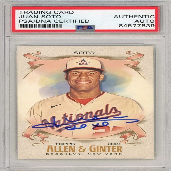 Juan Soto 2021 Topps Allen & Ginter Autograph Card #74 PSA/DNA