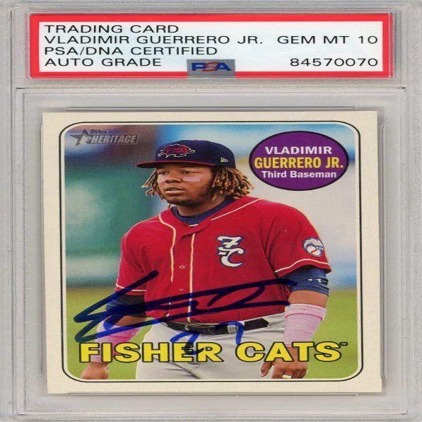 Vladimir Guerrero Jr 2018 Topps Heritage Minor League 27" Autograph Card #1 PSA/DNA 10