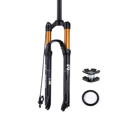 Jejy 26/27.5/29 Inch Magnesium Alloy Mountain Bike Fork, Air Supension Front Fork 120mm Travel 9mm Axle Disc Brake Shoulder Control (Color : Straight Remote Lockout, Size : 26)