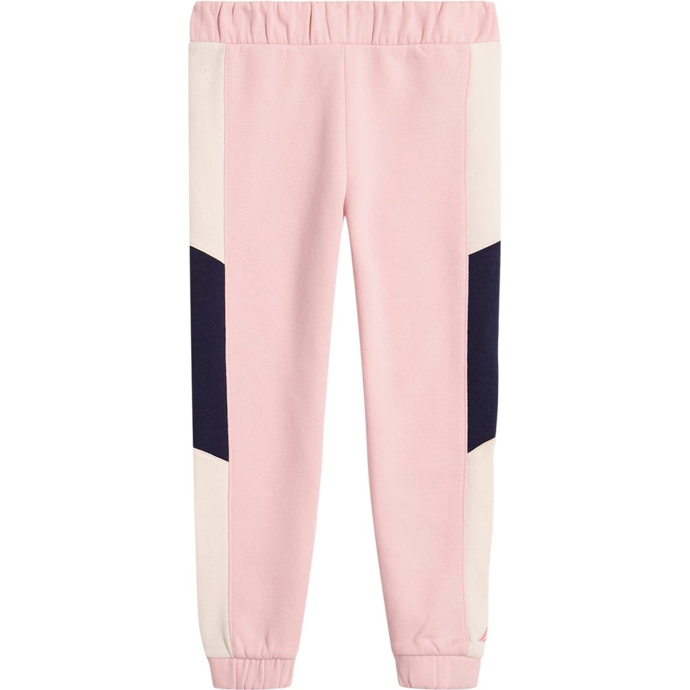 Nautica Girls' Logo Sweatpants, Fleece Joggers with Ribbed Cuffs & Functional Side Pockets, Coral Blush, 2T