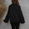tuduoms Womens Knit Sweaters 1/4 Zipper Collar Oversized Slouchy Sweatshirt Lightweight Long Sleeve Winter Knit Pullover Tops view 3