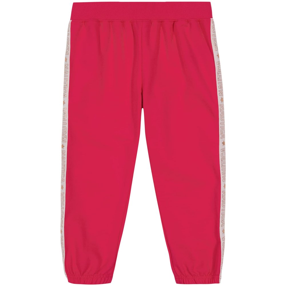 Nautica Girls' Logo Sweatpants, Fleece Joggers with Ribbed Cuffs & Functional Side Pockets, Purple Beetroot, 6