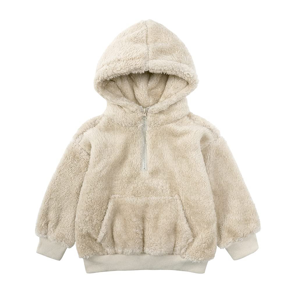 MYGBCPJS Baby Boys Girls Warm Fleece Hooded Sweatshirt Coat Jacket Kids Long Sleeve Zip Up Hoodie Fuzzy Pullover Clothes
