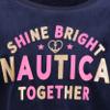 Nautica Girls' Fleece Popover Crewneck Sweatshirt, Velour Peacoat, 5 view 2