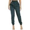 DGHM-JLMY Solid Women Tie Hem Casual Pants Casual Pencil Pants with Pockets Work Trousers Paper Bag Loose Waist Long Trousers (Navy Blue,X-Small) view 1