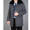 Maiyifu-GJ Men's Winter Single Breasted Trench Overcoat Removable Faux Fur Collar Coat Warm Business Long Pea Coat Outwear (Grey,170) view 3