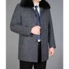 Maiyifu-GJ Men's Winter Single Breasted Trench Overcoat Removable Faux Fur Collar Coat Warm Business Long Pea Coat Outwear (Grey,170) view 4