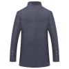 Men Winter Wool Blend Trench Coat Single Breasted Slim Fit Business Pea Coat Stand Collar Long Windproof Overcoat (Dark Grey,195) view 2