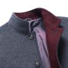 Men Winter Wool Blend Trench Coat Single Breasted Slim Fit Business Pea Coat Stand Collar Long Windproof Overcoat (Dark Grey,195) view 3