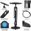 Feiyx 170 Psi Bike Floor Pump - with Gauge Presta Valve and Schrader Valve Double Valves Fast Inflation Wide Bracket Comfortable Grip,Mini Portable Bicycle Foot Pump Compatible view 3