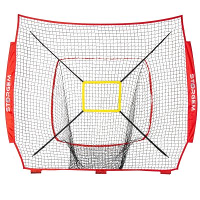 Storgem Replacement Net for Baseball, 7-Strand Knotless Polyester Net, Fits 7x7ft Size Baseball Bow Style Frames (Red)