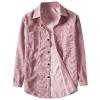 Mens Long Sleeve Corduroy Shirts Solid Color Button Down Ribbed Fall Tops Lightweight Casual Warm Shacket Jacket (Pink,Medium) view 1