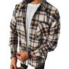 Maiyifu-GJ Men's Flannel Plaid Shirt Jackets Long Sleeve Checkered Button Down Shirts Regular Warm Outdoor Tops with Pocket (Color 2,XX-Large) view 1
