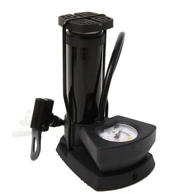 Feiyx Mini Foot Bike Pump with Pressure Gauge, Portable Air Pump for Football Motorcycle Basketball Road Bike Mountain Bike Balls Balloons,Bike Floor Pump with Gauge (Color : Black)