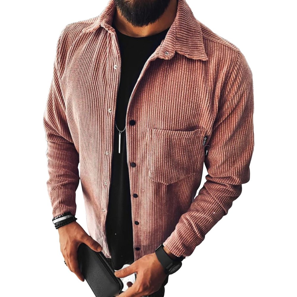 Maiyifu-GJ Men's Flannel Plaid Shirt Jackets Long Sleeve Checkered Button Down Shirts Regular Warm Outdoor Tops with Pocket (Red 2,Large)