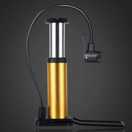 Feiyx Ultra-Light MTB Bike Pump Portable Cycling Inflator Foot 100/120Psi High Pressure Bicycle Pump,Bicycle Tire Pump for Road and Mountain Bikes (Color : Gold)