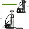 Feiyx Ultra-Light MTB Bike Pump Portable Cycling Inflator Foot 100/120Psi High Pressure Bicycle Pump,Bicycle Tire Pump for Road and Mountain Bikes (Color : Gold) view 2