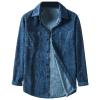 Maiyifu-GJ Mens Long Sleeve Corduroy Shirts Solid Color Button Down Ribbed Fall Tops Lightweight Casual Warm Shacket Jacket (Dark Blue,Large) view 1