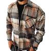Maiyifu-GJ Men's Flannel Plaid Shirt Jackets Long Sleeve Checkered Button Down Shirts Regular Warm Outdoor Tops with Pocket (Color 1,4X-Large) view 1
