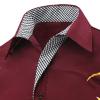 Mens Print Button Down Dress Shirt Shiny Golden Printed Long Sleeves Shirts Casual Floral Nightclub Shirt Costume (Dark Red,X-Large) view 3