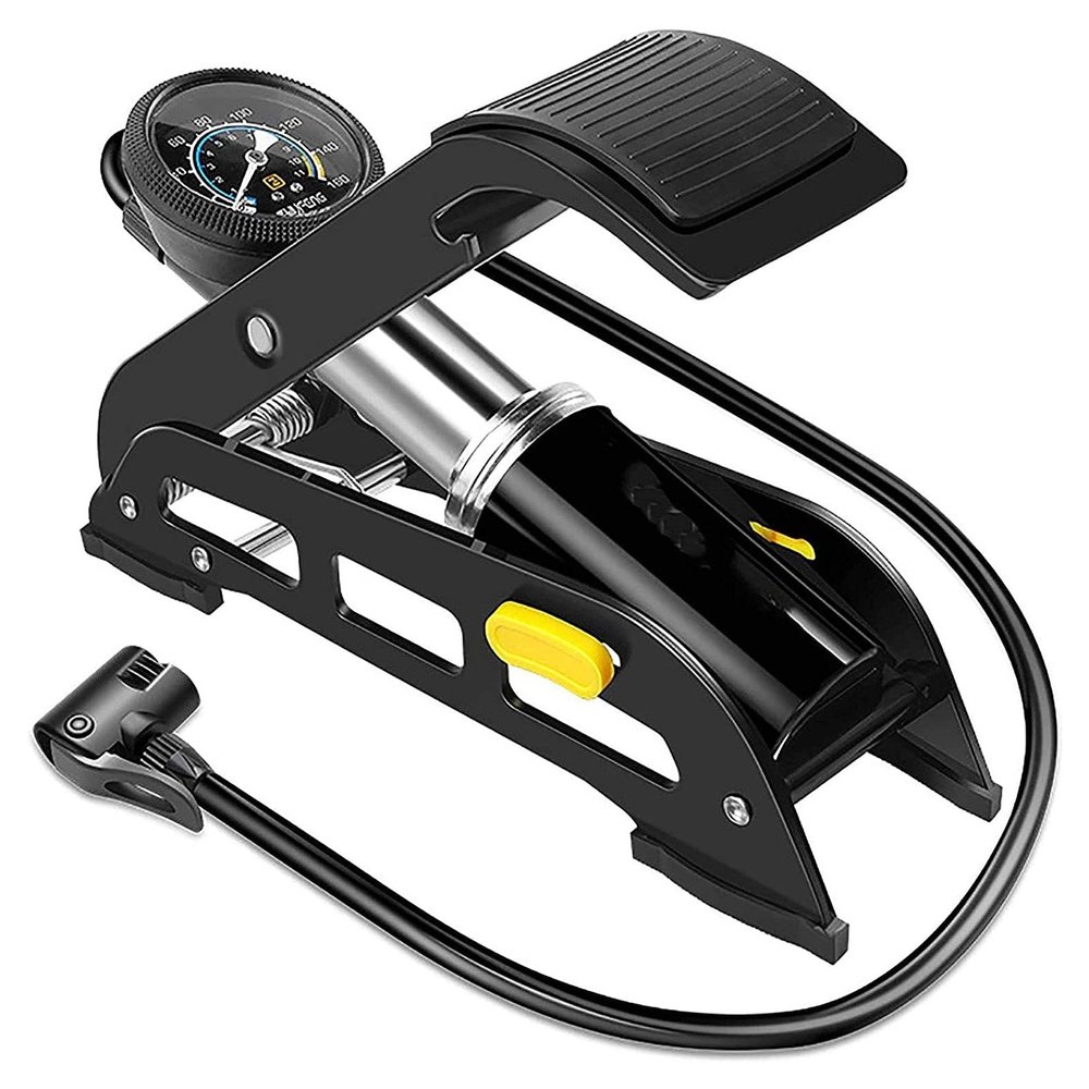 Feiyx Single Cylinder Foot Air Pump,Precision Pressure Gauge High Pressure Pedal Inflator,Portable Bicycle Electric Bicycle Household Pedal Air Pump,Compact Light and Fashion Bicycle Tire Pump