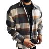 Maiyifu-GJ Men's Flannel Plaid Shirt Jackets Long Sleeve Checkered Button Down Shirts Regular Warm Outdoor Tops with Pocket (Color 3,XX-Large) view 1
