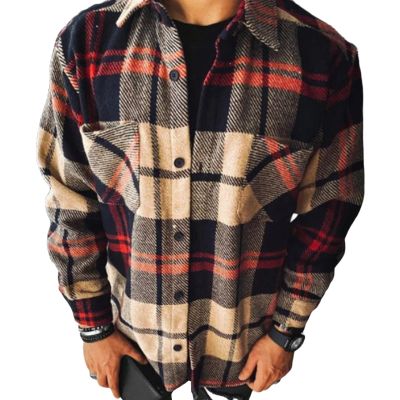 Maiyifu-GJ Men's Flannel Plaid Shirt Jackets Long Sleeve Checkered Button Down Shirts Regular Warm Outdoor Tops with Pocket (Red 1,3X-Large)