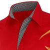 Maiyifu-GJ Mens Print Button Down Dress Shirt Shiny Golden Printed Long Sleeves Shirts Casual Floral Nightclub Shirt Costume (Red,Medium) view 3