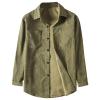 Maiyifu-GJ Mens Long Sleeve Corduroy Shirts Solid Color Button Down Ribbed Fall Tops Lightweight Casual Warm Shacket Jacket (Armygreen,Medium) view 1