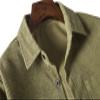 Maiyifu-GJ Mens Long Sleeve Corduroy Shirts Solid Color Button Down Ribbed Fall Tops Lightweight Casual Warm Shacket Jacket (Armygreen,Medium) view 3